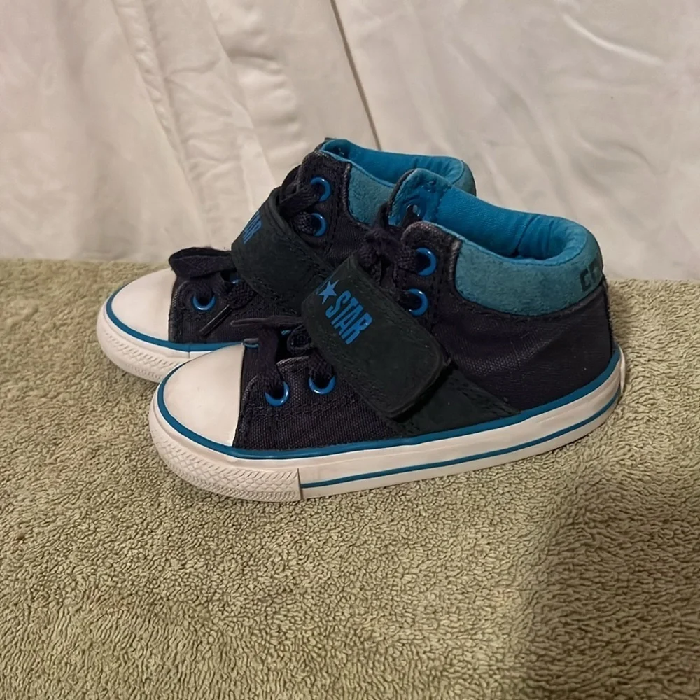 Converse‎ All Star Blue Hi Top LaceUp Shoes Big Ligo Infant Sz 7
